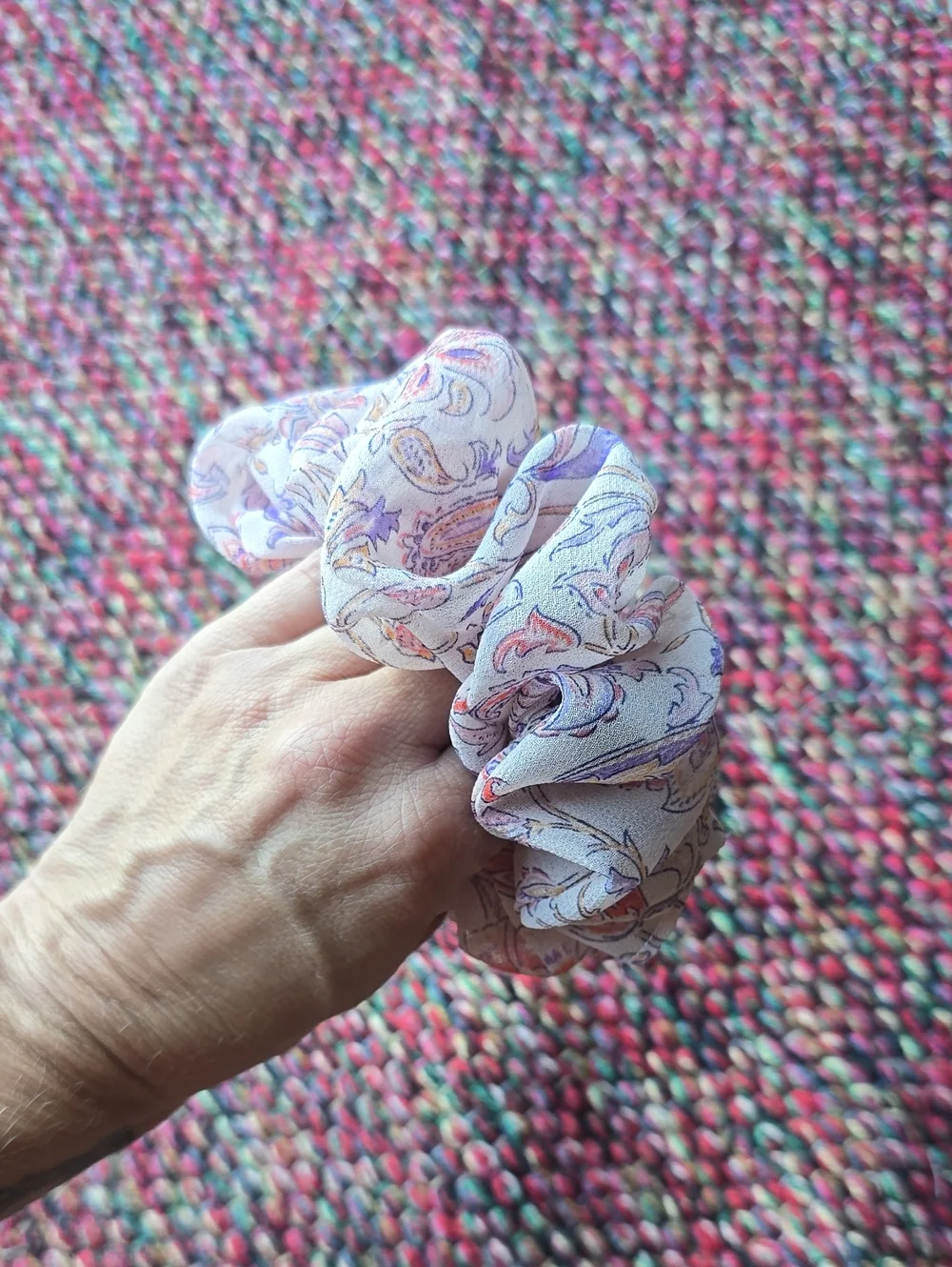 Floral Pastel Scrunchie Hair Accessory